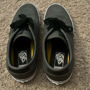 fancy comfy gray vans slip ons with ties size 11